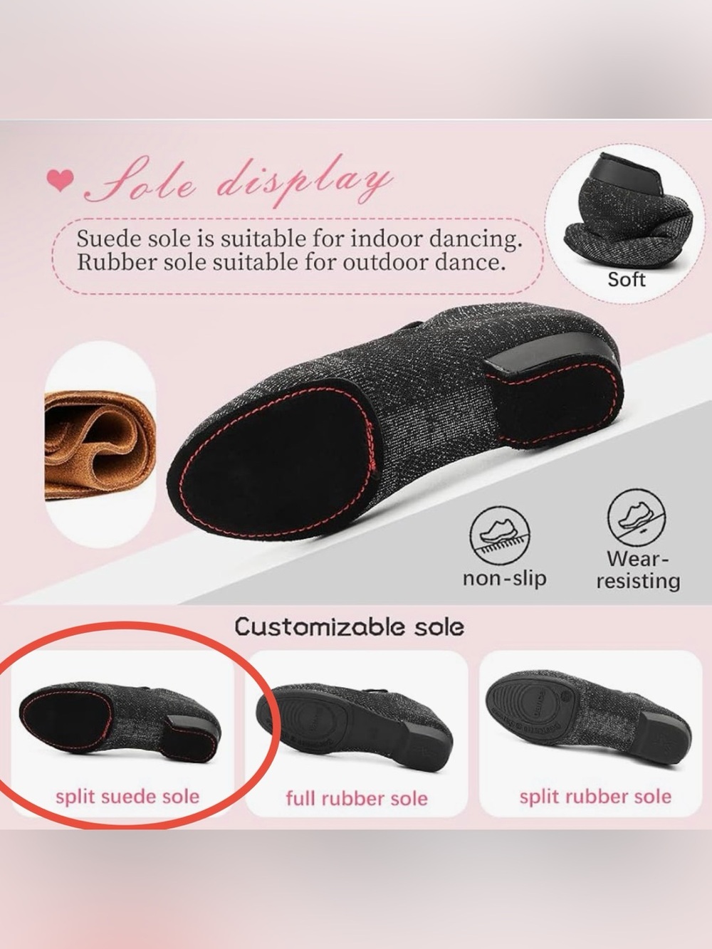 Sparkle Black Lace-Up Dance Shoe - New - Picture 4 of 5
